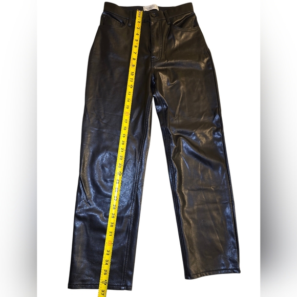 Abercrombie & Fitch Women’s Faux Leather Ankle Straight Pants Black Size 27 / 4 - Picture 7 of 11